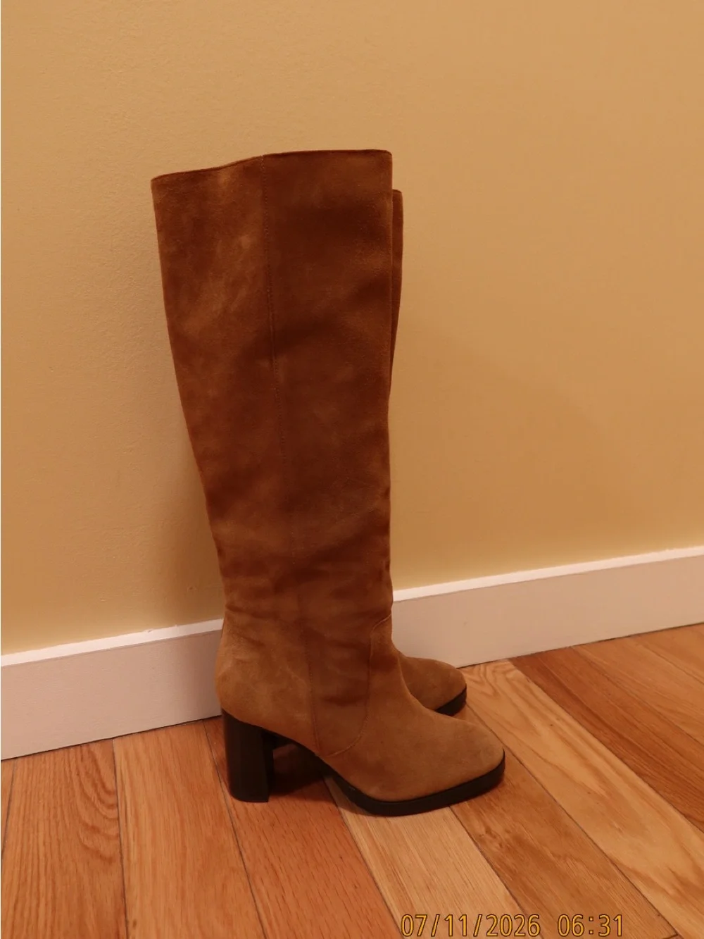 Anthropologie Suede Over-the-Knee Boots in Tan